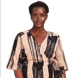 Melissa McCarthy brush stroke wrap dress 1X